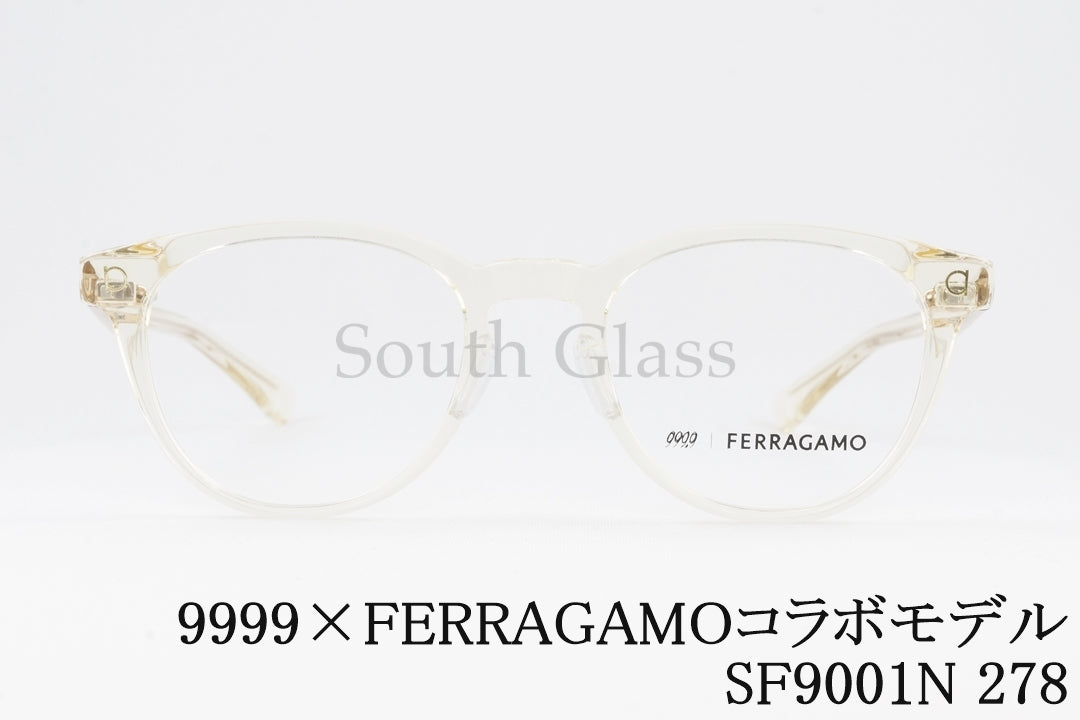 999.9×FERRAGAMO クリア メガネ SF9001N 278 コラボモデル アジアンフィット ボスリントン フォーナインズ フェラガモ 正規品