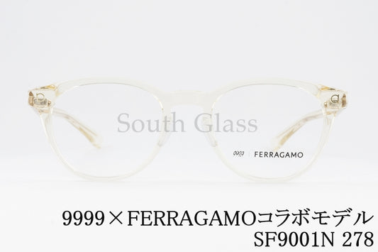 999.9×FERRAGAMO クリア メガネ SF9001N 278 コラボモデル アジアンフィット ボスリントン フォーナインズ フェラガモ 正規品