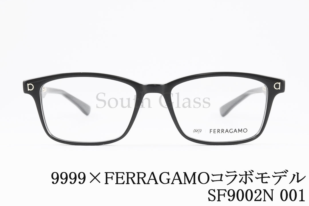 999.9×FERRAGAMO メガネ SF9002N 001 コラボモデル アジアンフィット スクエア フォーナインズ フェラガモ 正規品