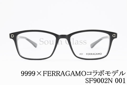 999.9×FERRAGAMO メガネ SF9002N 001 コラボモデル アジアンフィット スクエア  フォーナインズ フェラガモ 正規品