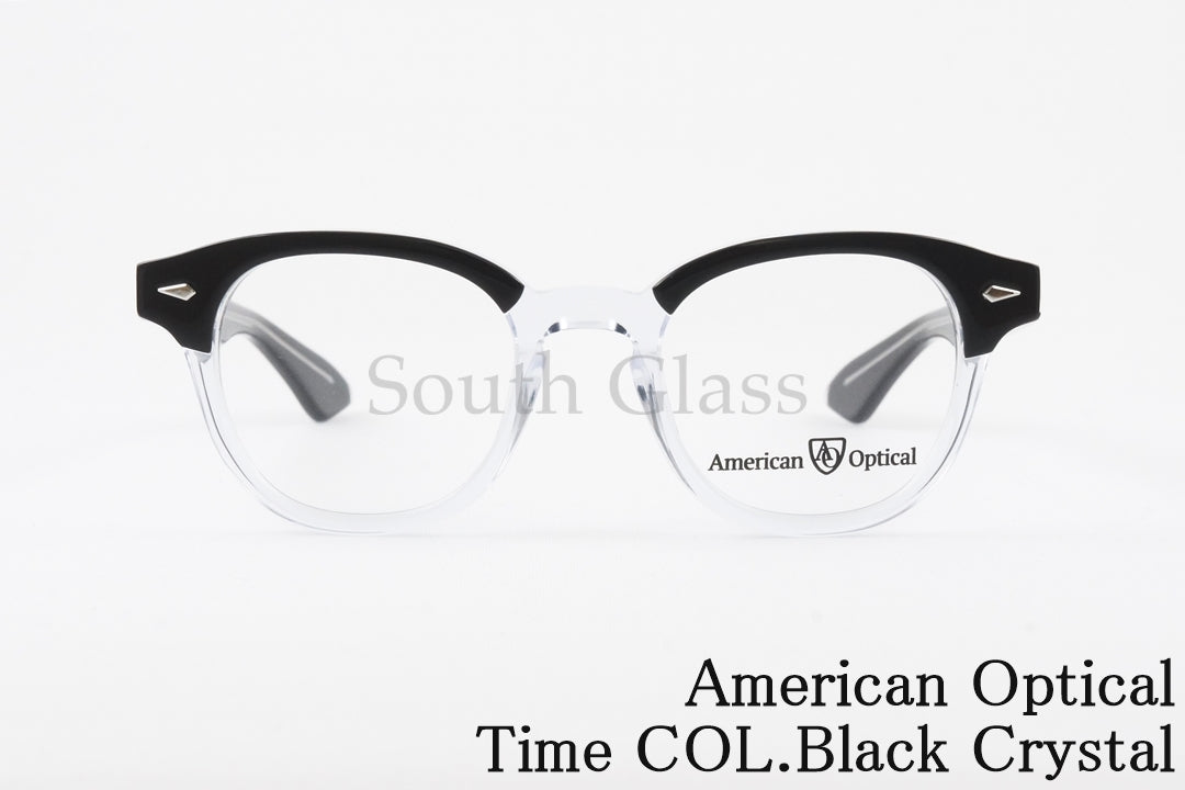 American Optical メガネ Times COL.Black Crystal ウェリントン タイムス アメリカンオプティカル AO 正規品