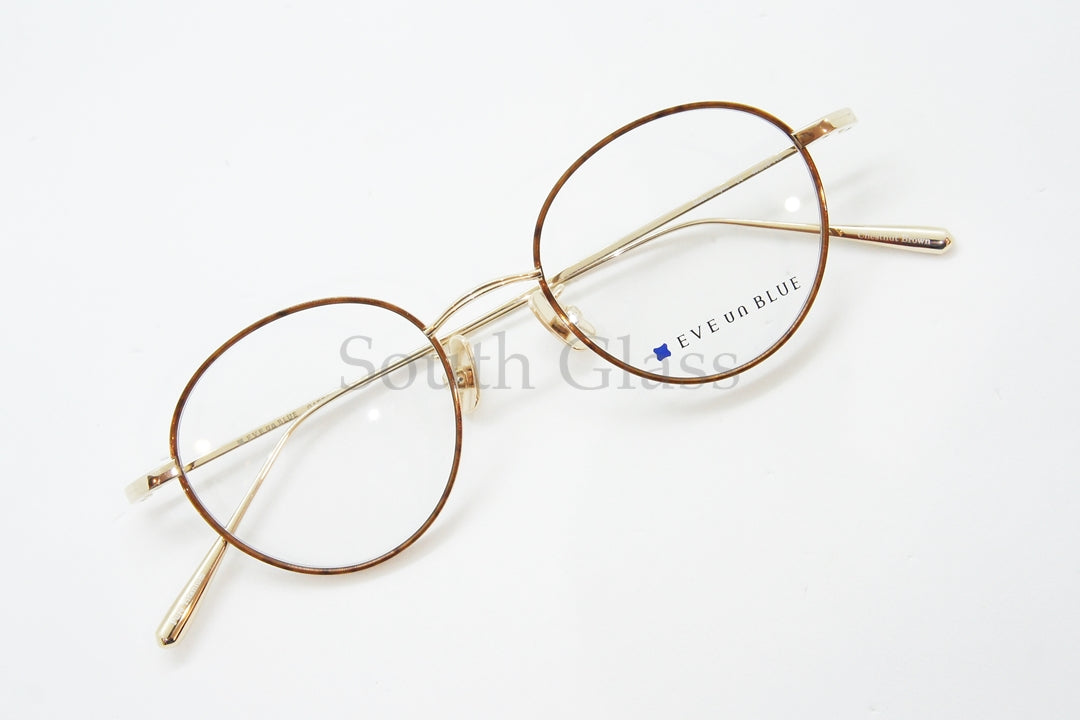 EVE un BLUE メガネ GARDEN ASTER Col.Chestnut Brown ボストン 丸メガネ イヴアンブルー 正規品
