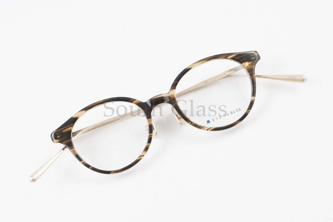 EVE un BLUE メガネ Mini A005 Col.Brown ボストン 小顔 小さいサイズ ミニ イヴアンブルー 正規品