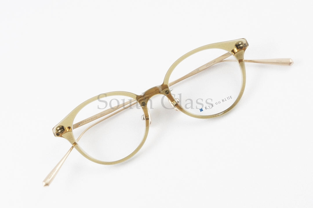 EVE un BLUE メガネ Mini A005 Col.Olive ボストン 小顔 小さいサイズ ミニ イヴアンブルー 正規品