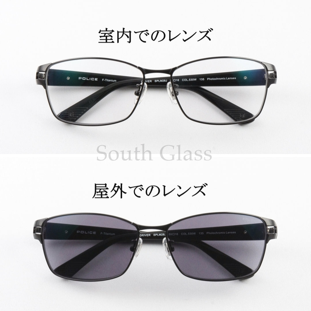 POLICE 調光 サングラス SPLM28J COL.530W 59サイズ スクエア ポリス 正規品