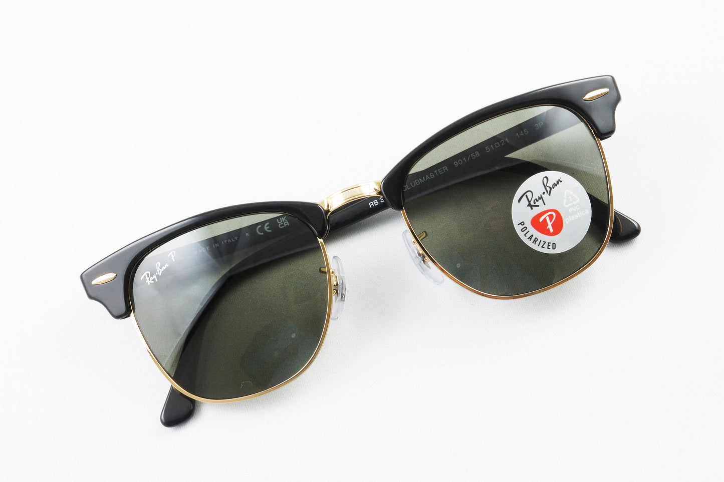 Ray-Ban 偏光 サングラス RB3016 901/58 51サイズ CLUBMASTER クラシック サーモント ブロー レイバン 正規品