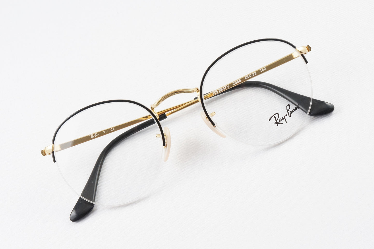 Ray-Ban メガネ RX3947V 2946 ハーフリム ボストン クラシカル 半リム ナイロール 丸メガネ RB3947V レイバン 正規品