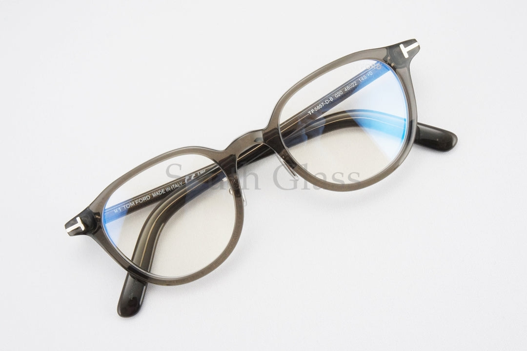 TOM FORD ブルーライトカット TF5857-D-B 020 クリア ボスリントン メンズ レディース 眼鏡 おしゃれ アジアンフィット メガネ クリアフレーム トムフォード