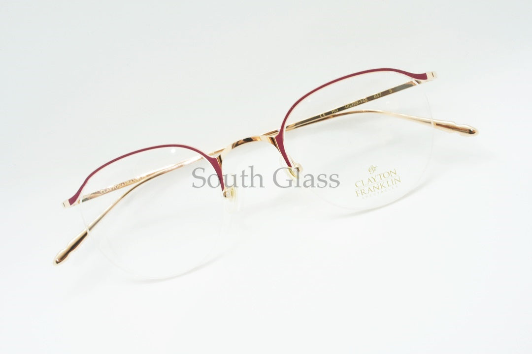 CLAYTON FRANKLIN メガネ 647 RG 日本製 ハーフリム ナイロール 半リム クレイトンフランクリン 正規品