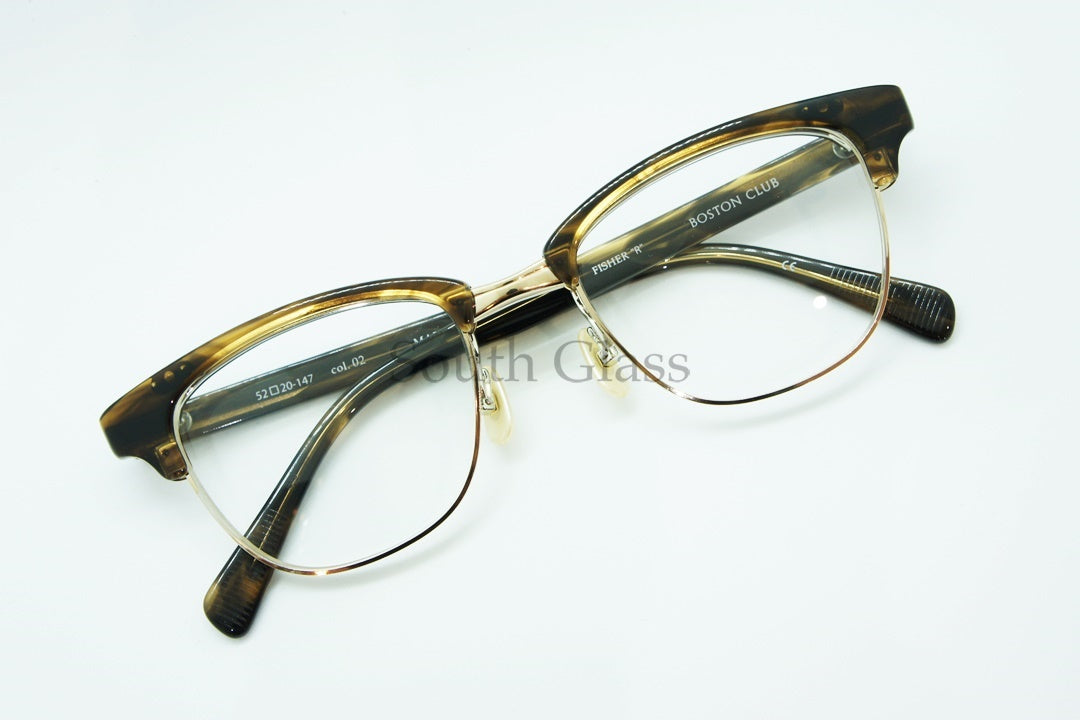 BOSTON CLUB 単式 跳ね上げメガネ FISHER"R" col.02 サーモント メタル ブローフィッシャー メガネ ボストンクラブ 正規品