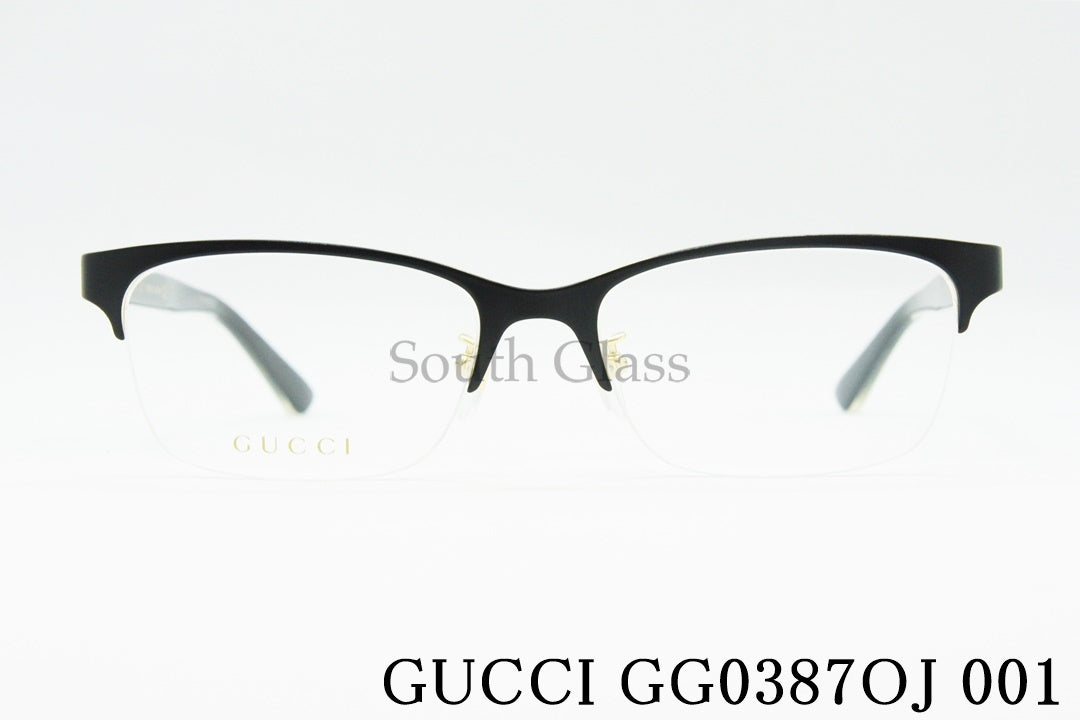 GUCCI メガネ GG0387OJ 001 ハーフリム ナイロール グッチ 正規品