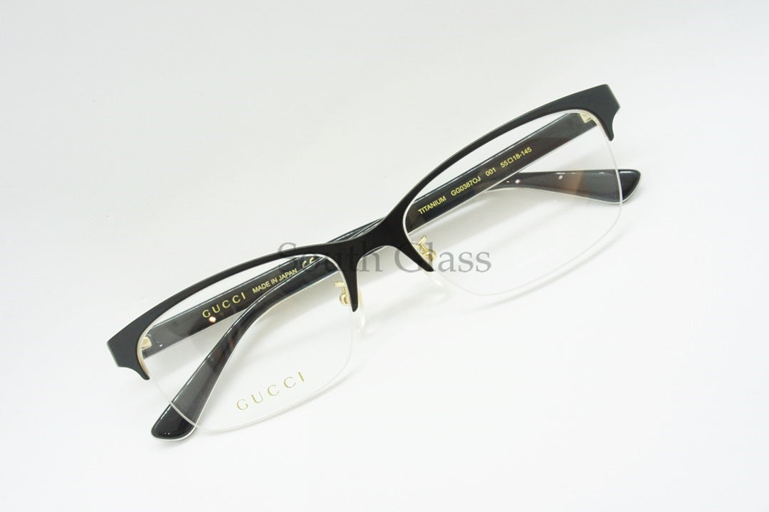 GUCCI メガネ GG0387OJ 001 ハーフリム ナイロール グッチ 正規品
