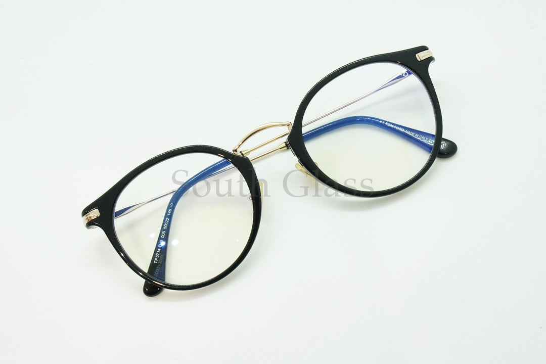 TOM FORD ブルーライトカット メガネ TF5714-D-B 005 ボストン 丸メガネ メンズ レディース おしゃれ アジアンフィット トムフォード