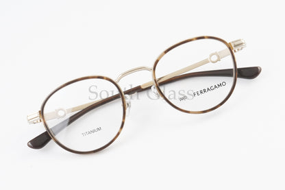 999.9×FERRAGAMO メガネ SF9009N 271 コラボモデル アジアンフィット ボストン セル巻 丸メガネ フォーナインズ フェラガモ 正規品