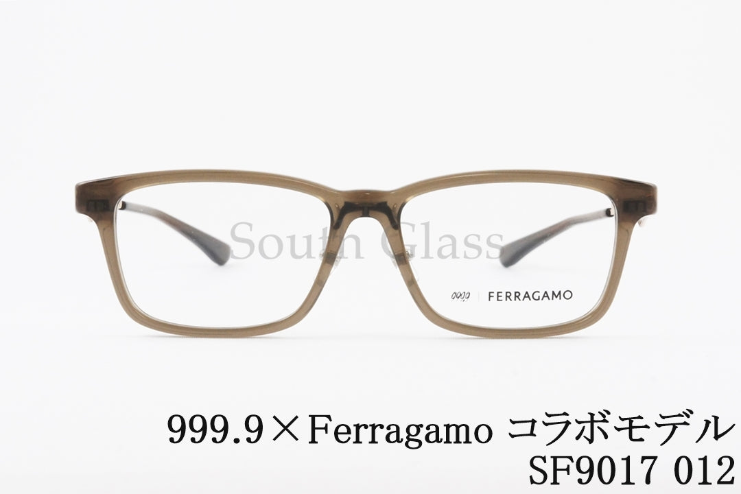 999.9×Ferragamo クリア メガネ SF9017 012 コラボモデル アジアンフィット スクエア 眼鏡 オシャレ ブランド フォーナインズ フェラガモ 正規品