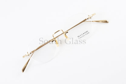 BJ CLASSIC メガネ PREM-201 NT C-6 ツーポイント ボストン 縁無し BJクラシック 正規品