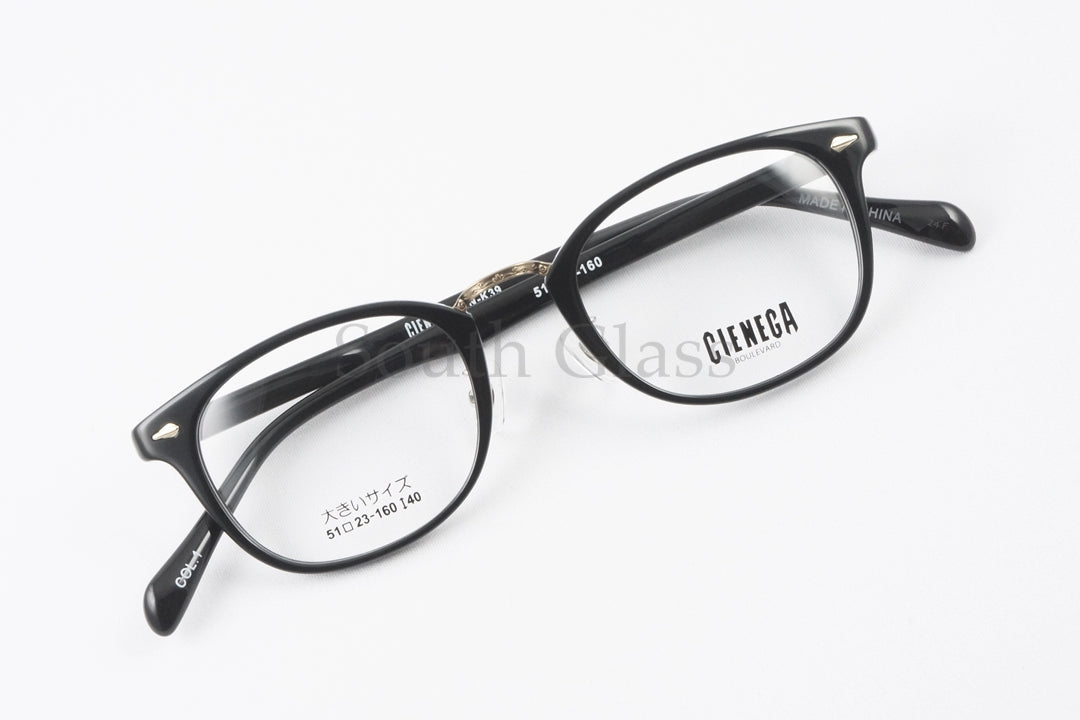 CIENEGA メガネ CN-K39 COL.1 ウェリントン コンビネーション クラシカル 大きいメガネ 顔が大きい人のメガネ ビッグサイズ ラージサイズ テンプルの長さが長い シェネガ