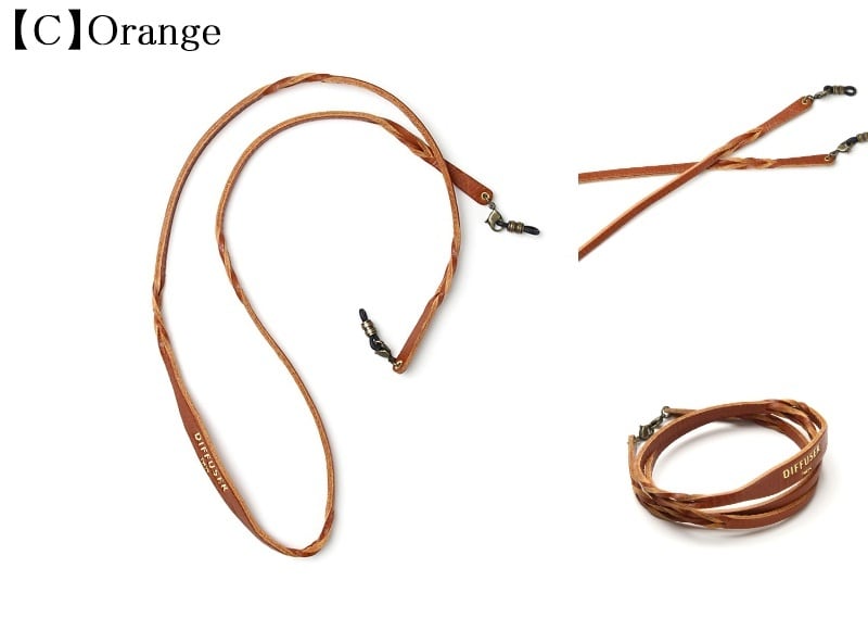DIFFUSER 牛革 グラスコード TWISTED LEATHER SOFT BRACECODE SG1063 ディフューザー メガネ チェーン ストラップ ブレスレット イタリアンレザー 日本製