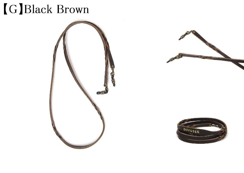DIFFUSER 牛革 グラスコード TWISTED LEATHER SOFT BRACECODE SG1063 ディフューザー メガネ チェーン ストラップ ブレスレット イタリアンレザー 日本製