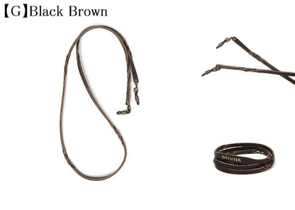 DIFFUSER 牛革 グラスコード TWISTED LEATHER SOFT BRACECODE SG1063 ディフューザー メガネ チェーン ストラップ ブレスレット イタリアンレザー 日本製