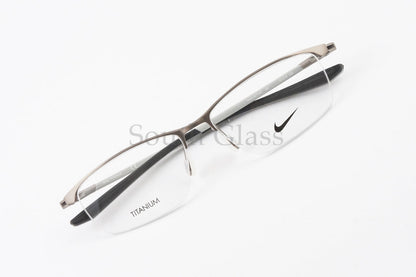 NIKE メガネ 6077AF Col.067 スクエア ナイロール ハーフリム スポーツ 軽量 ナイキ 正規品