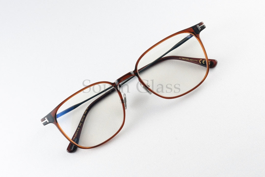 【LE SSERAFIMサクラさん着用】TOM FORD ブルーライトカット TF5923-K-B 045 ウェリントン クリアフレーム メンズ レディース アジアンフィット メガネ トムフォード