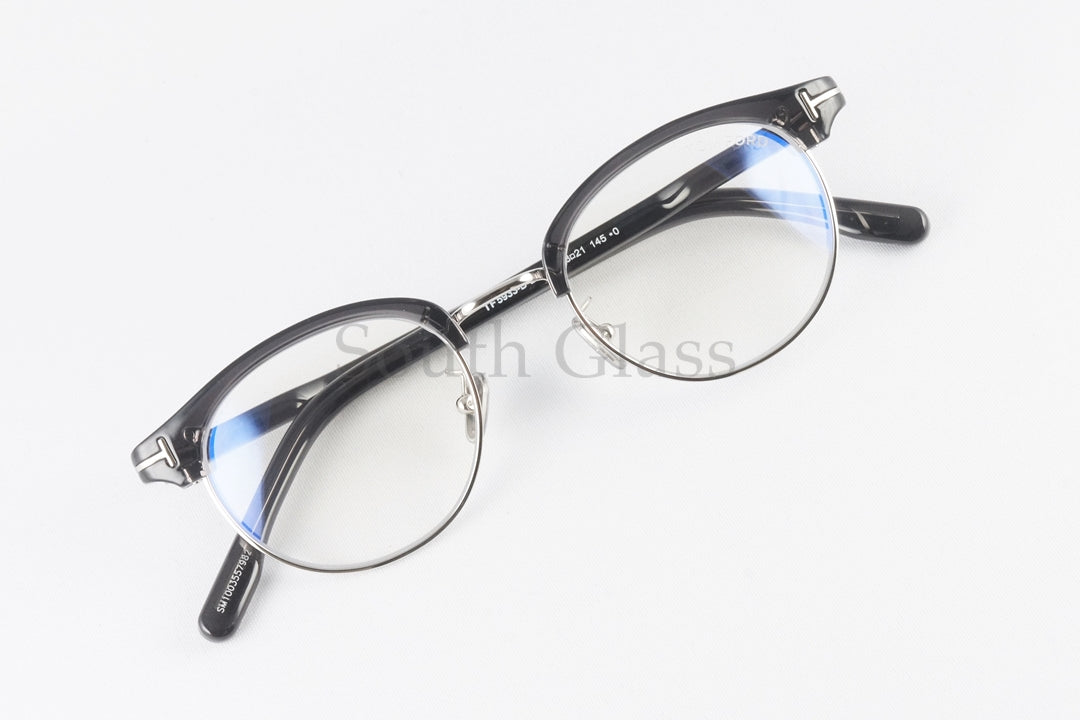 TOM FORD ブルーライトカット TF5933-D-B 020 日本限定 サーモント ブロー オーバル クリア コンビネーション クラシカル メンズ レディース メガネ トムフォード