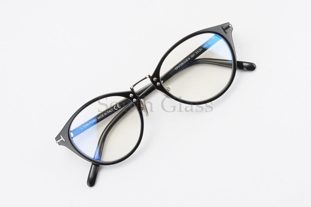 TOM FORD ブルーライトカット TF5728-D-B-N 001 ボスリントン ウェリントン ボストン メンズ レディース 眼鏡 アジアンフィット メガネフレーム コンビネーション トムフォード