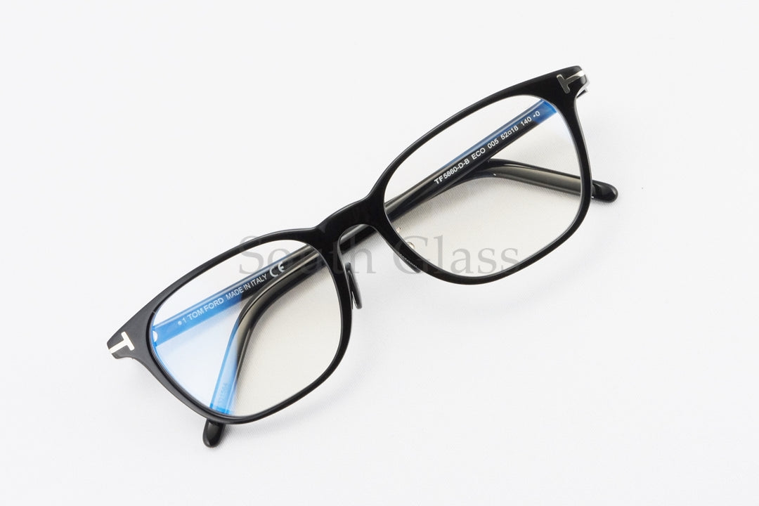 TOM FORD ブルーライトカット TF5860-D-B ECO 005 ウエリントン メンズ レディース 眼鏡 おしゃれ アジアンフィット メガネ トムフォード