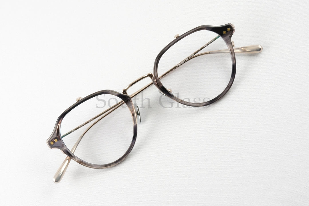 Trad 単式 跳ね上げフレーム Iris C1 Clear Black×Gold アイリス ボストン セル巻き メタル コンビネーション メガネ トラッド 正規品