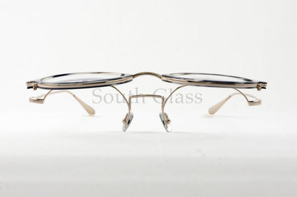 Trad 単式 跳ね上げフレーム Iris C1 Clear Black×Gold アイリス ボストン セル巻き メタル コンビネーション メガネ トラッド 正規品