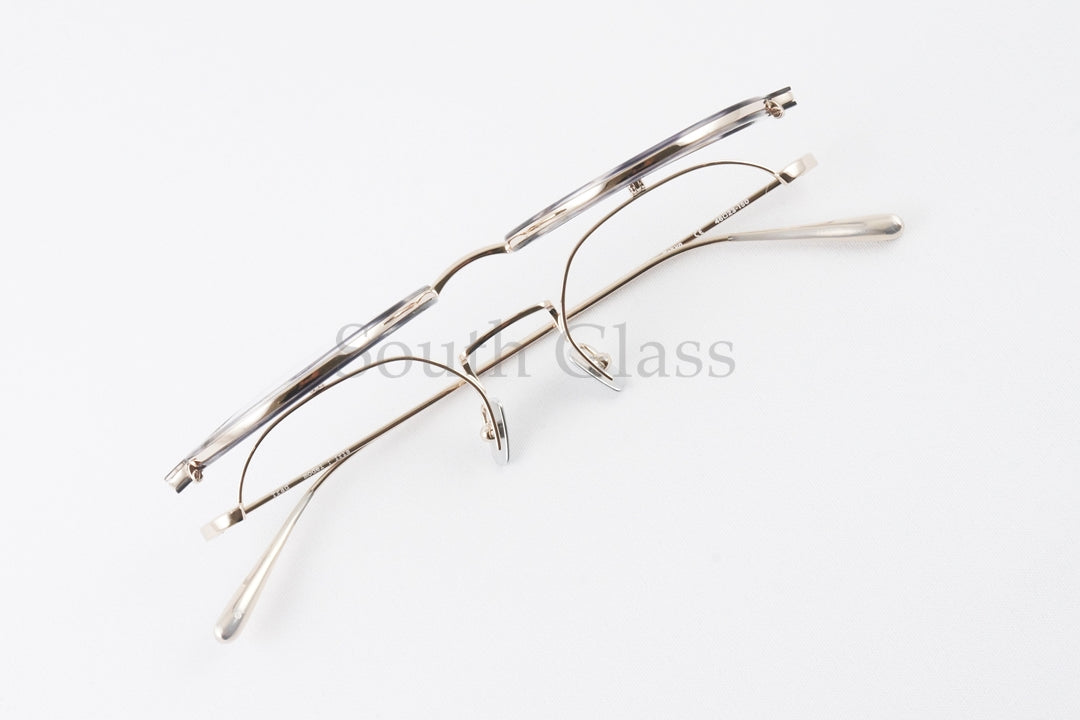 Trad 単式 跳ね上げフレーム Iris C1 Clear Black×Gold アイリス ボストン セル巻き メタル コンビネーション メガネ トラッド 正規品