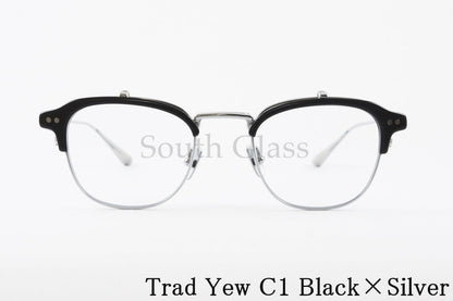Trad 単式 跳ね上げフレーム Yew C1 Black×Silver ユー サーモント ブロー セル巻き メタル コンビネーション メガネ トラッド 正規品
