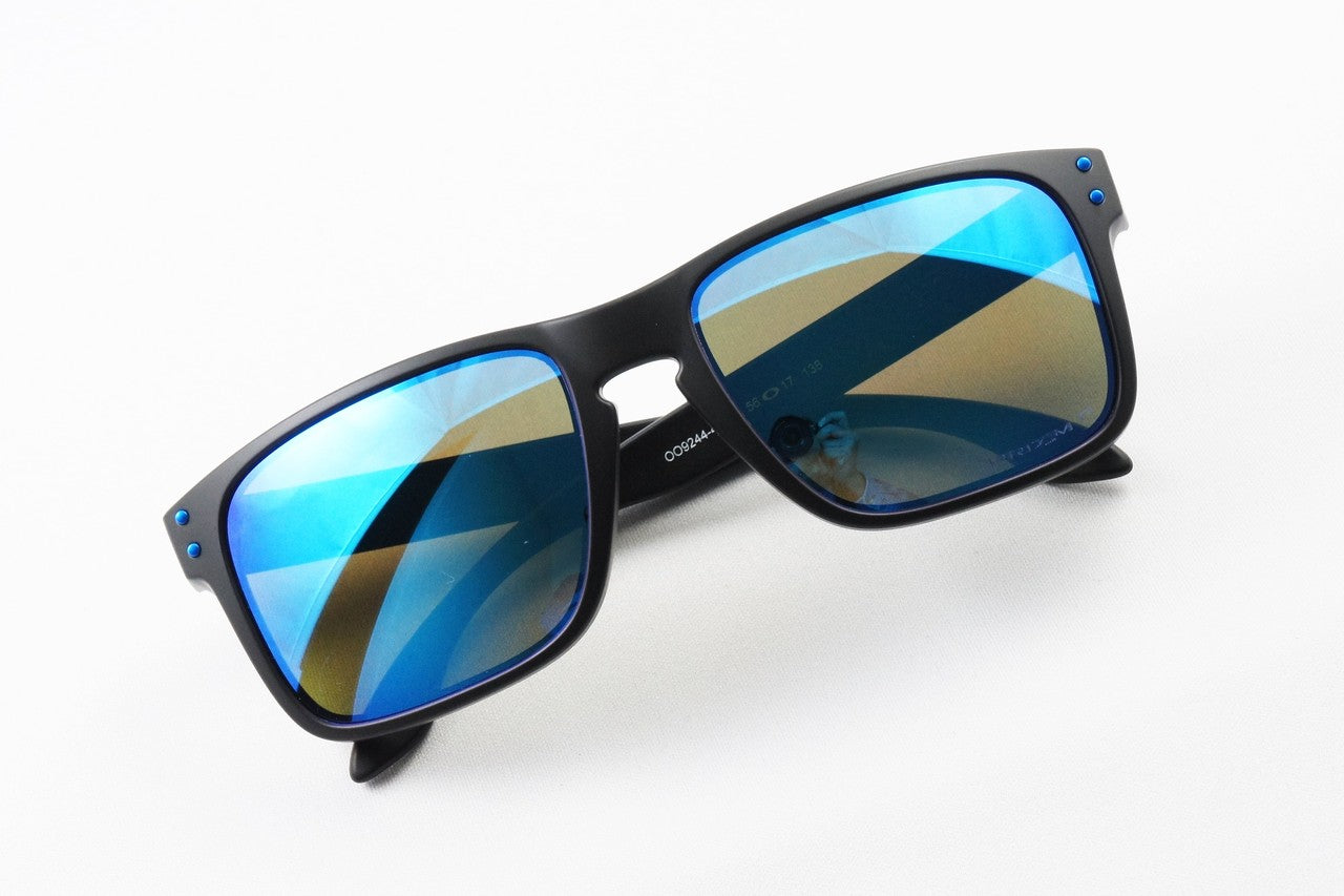 OAKLEY 偏光 サングラス HOLBROOK OO9244-4856 ウェリントン レンズ アジアンフィット ホルブルック マットブラック プリズムサファイア オークリー 正規品