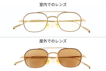 BJ CLASSIC 調光 サングラス SUNSHIFT IK-PM05 C-1-15F ツーブリッジ ウェリントン 石田一帆 七宝リム チタン クラシカル サンシフト BJクラシック 鯖江 日本製 正規品
