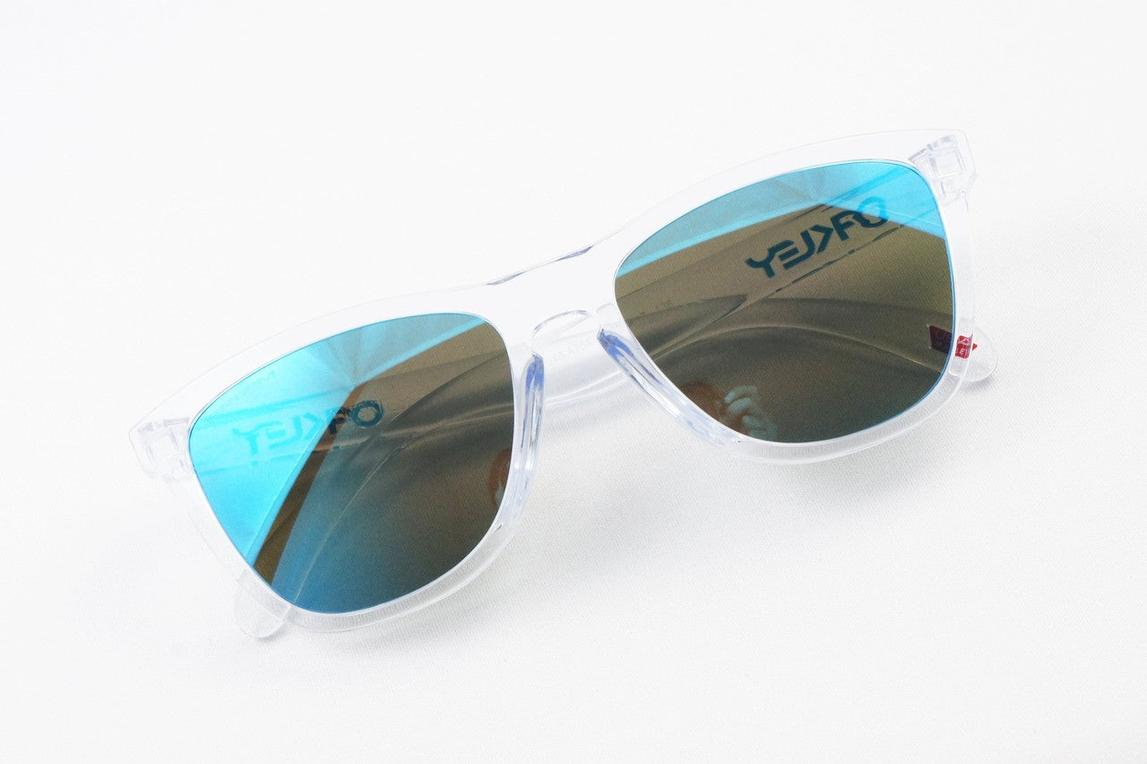OAKLEY サングラス Frogskins OO9245-A754 ウェリントン クリアフレーム アジアンフィット フロッグスキン ポリッシュドクリア プリズムサファイア オークリー 正規品