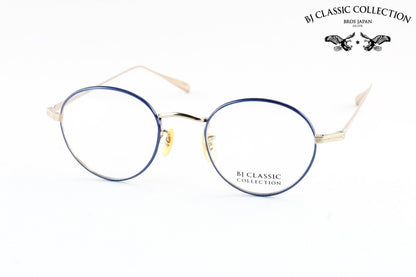 【石原さとみさん着用モデル】BJ CLASSIC メガネ PREM-114S NT C-1-6 ブルー ボストン 七宝リム チタン クラシカル BJクラシック 鯖江 日本製 正規品