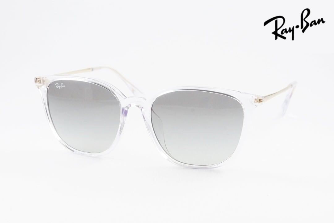 【松島聡さん着用】Ray-Ban クリア サングラス RB4348D 6447/11 57サイズ ウェリントン レイバン 正規品