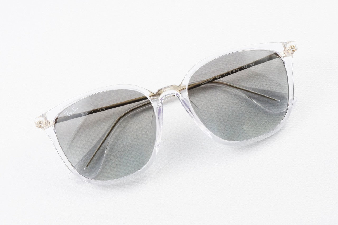 【松島聡さん着用】Ray-Ban クリア サングラス RB4348D 6447/11 57サイズ ウェリントン レイバン 正規品