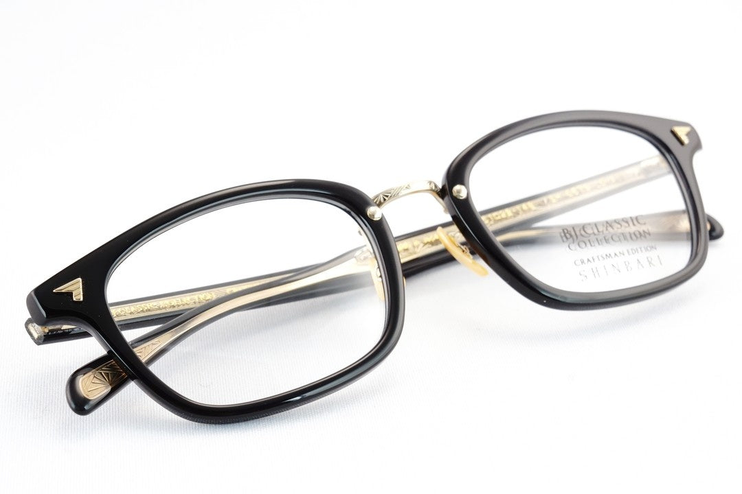 BJ CLASSIC メガネ SHINBARI SH-C579 C-1-1 ウェリントン スクエア セルロイド クラシカル ヴィンテージ 芯張り BJクラシック シンバリ 鯖江 日本製 正規品