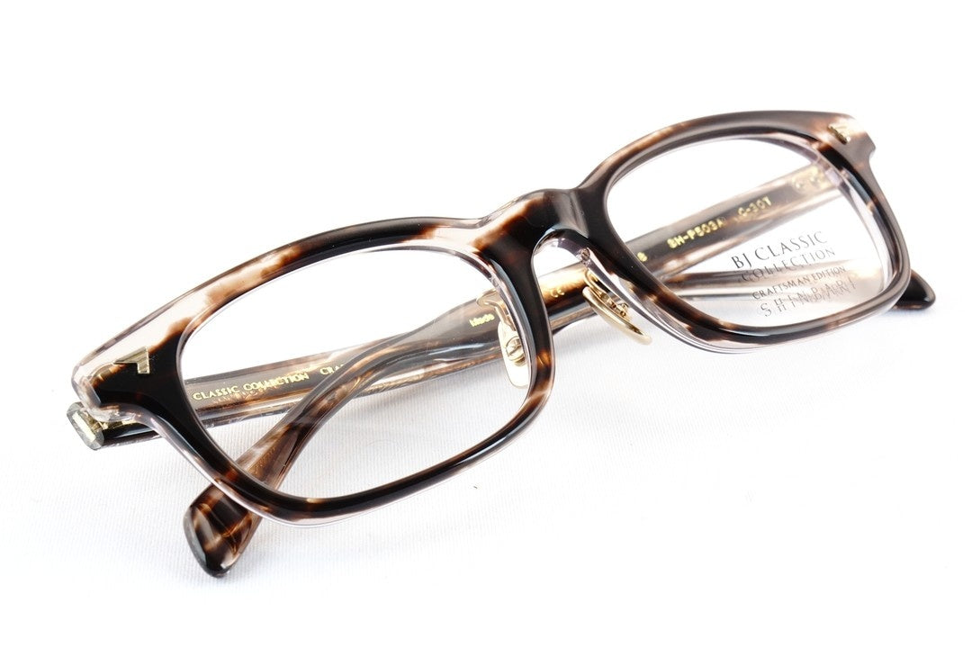 BJ CLASSIC メガネ SHINBARI SH-P503A C-30T スクエア ウエリントン セルロイド チタン クラシカル ヴィンテージ 芯張り BJクラシック シンバリ 鯖江 日本製 正規品