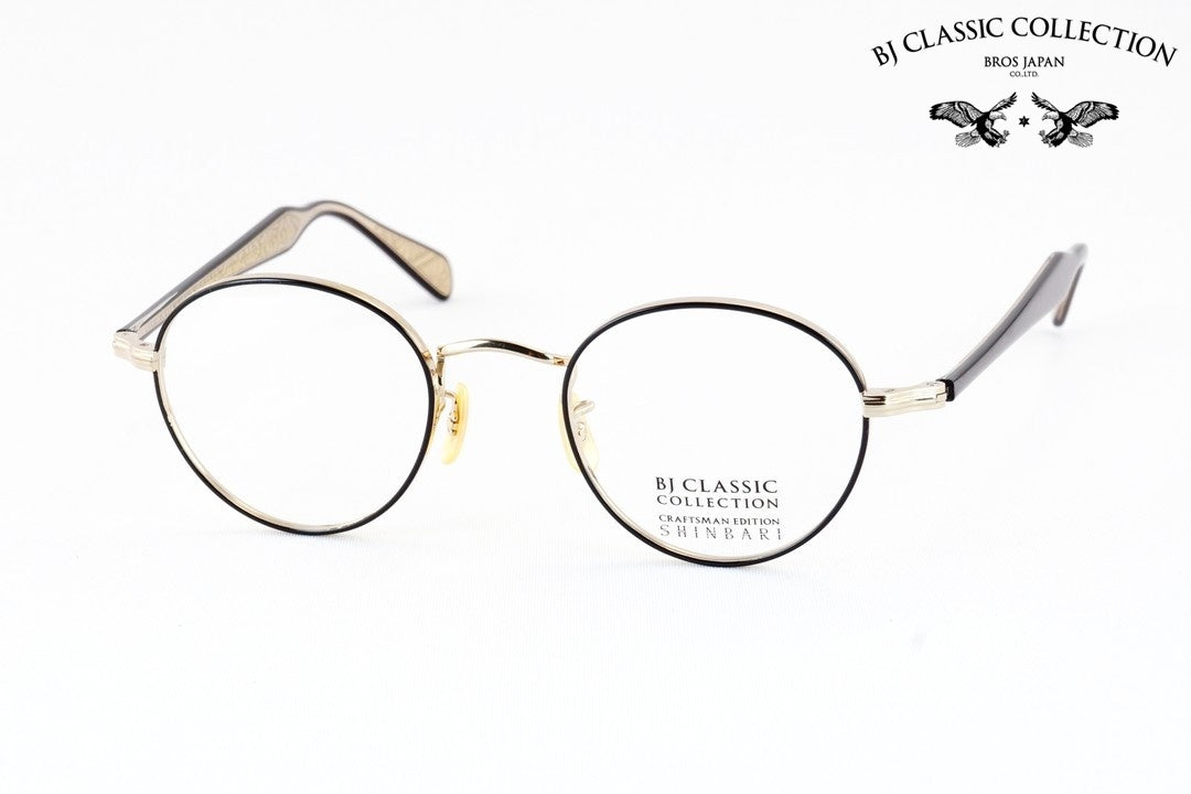 BJ CLASSIC メガネ SHINBARI SH-PM114S C-1-1F ボストン 七宝リム チタン クラシカル ヴィンテージ 芯張り BJクラシック シンバリ 鯖江 日本製 正規品