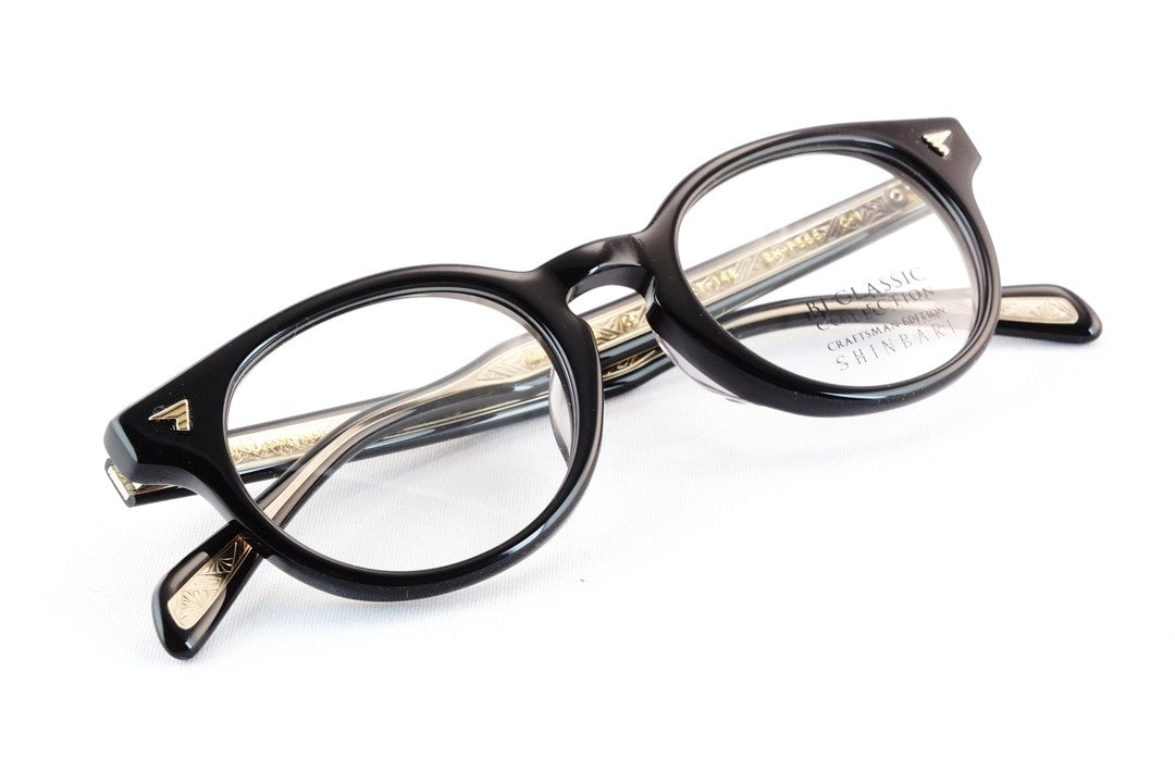 【吉野北人さん着用】BJ CLASSIC メガネ SHINBARI SH-P566 C-1 ボストン セルロイド クラシカル ヴィンテージ 芯張り BJクラシック 鯖江 日本製 正規品