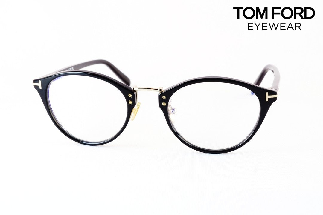 TOM FORD ブルーライトカット TF5728-D-B 001 ボスリントン ウェリントン ボストン メンズ レディース 眼鏡 アジアンフィット メガネ コンビネーション トムフォード