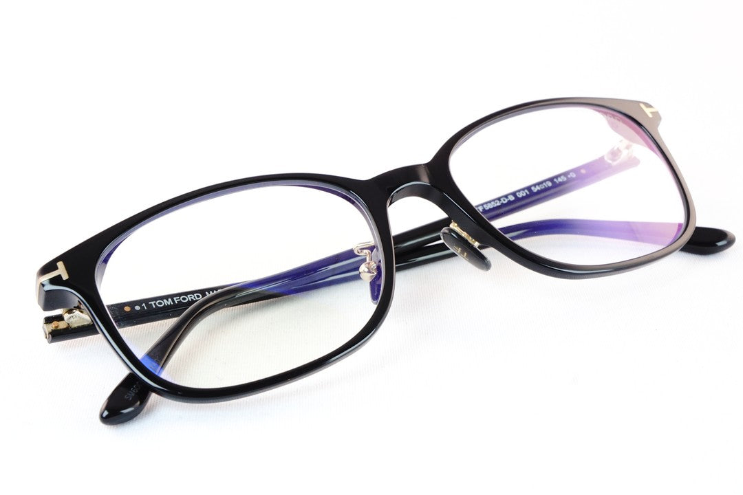 TOM FORD ブルーライトカット TF5852-D-B 001 スクエア メガネ italy イタリア製 トムフォード
