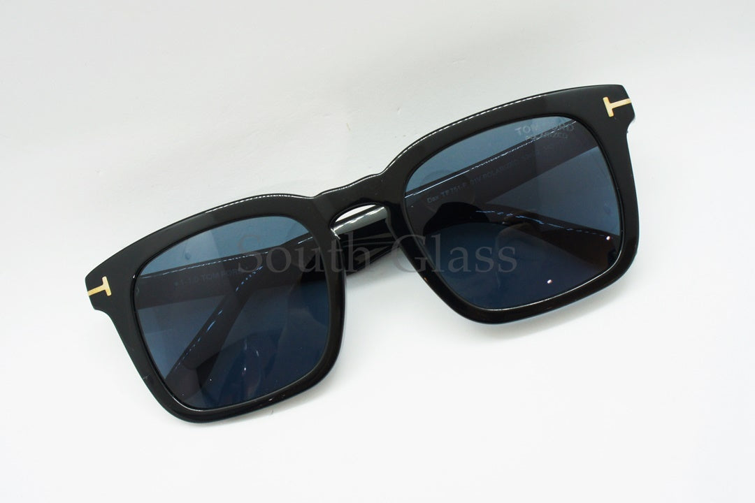 TOM FORD サングラス Dax TF751-F 01V 偏光レンズ スクエア フレーム メンズ レディース メガネ おしゃれ アジアンフィット トムフォード