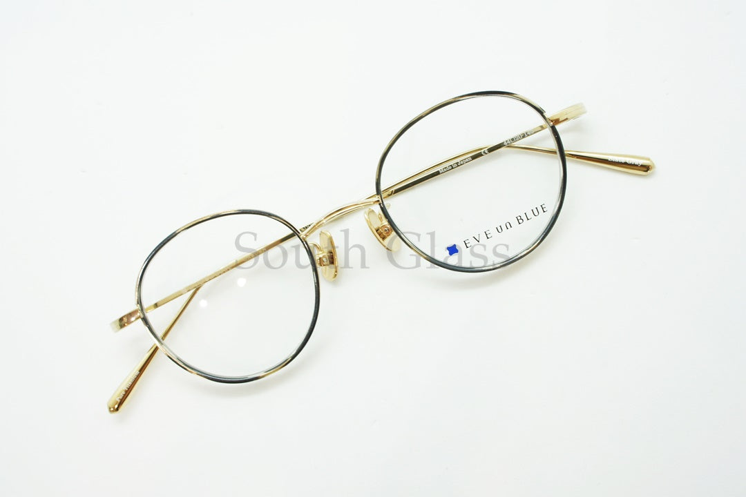 EVE un BLUE メガネ GARDEN DAISY Col.Slate Gray ボストン 丸メガネ イヴアンブルー 正規品