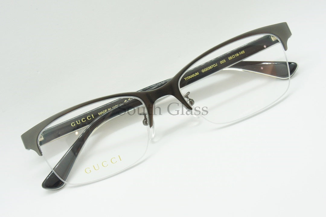 GUCCI メガネ GG0387OJ 003 ハーフリム ナイロール グッチ 正規品