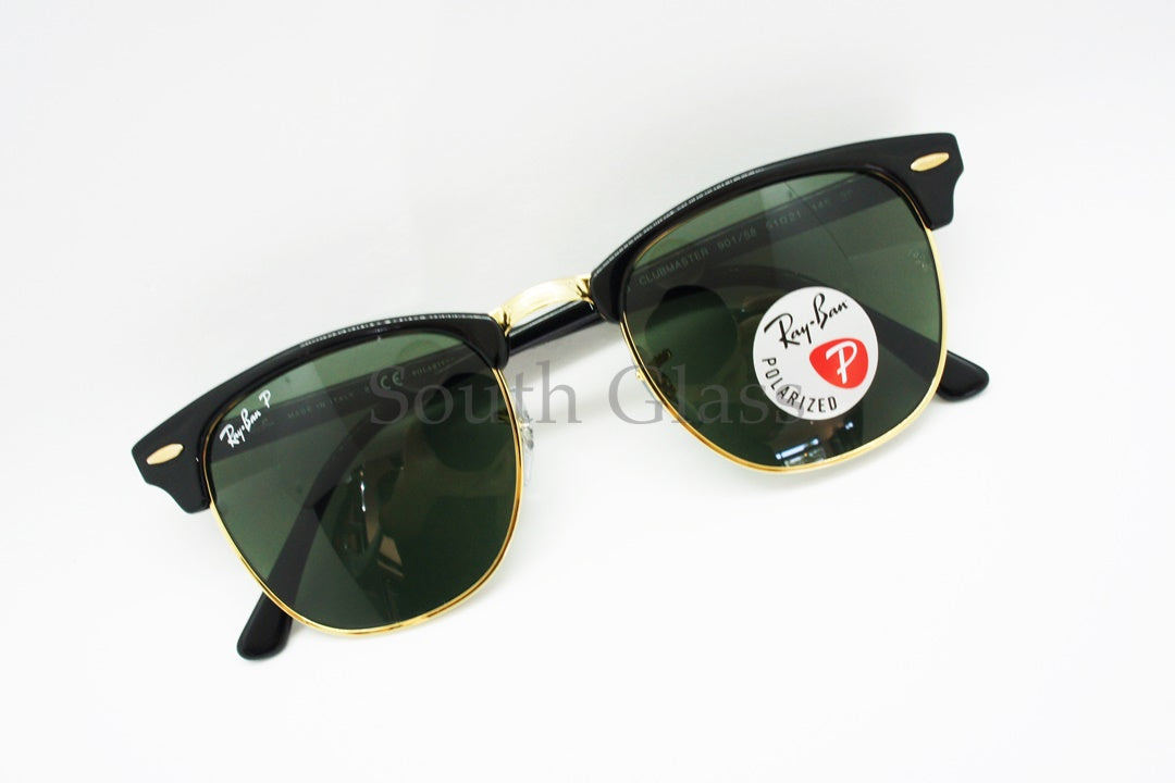 Ray-Ban 偏光 サングラス RB3016 901/58 51サイズ CLUBMASTER クラシック サーモント ブロー レイバン 正規品