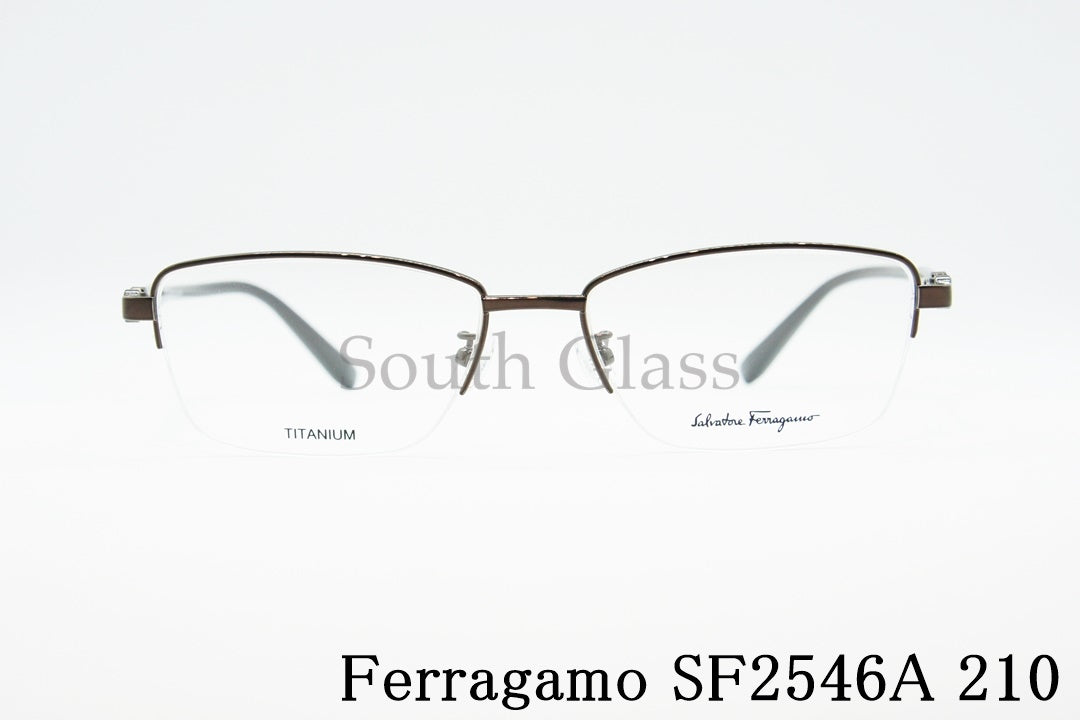 Salvatore Ferragamo メガネ SF2546A 210 ハーフリム スクエア ナイロール ブロー オシャレ ブランド フェラガモ 正規品